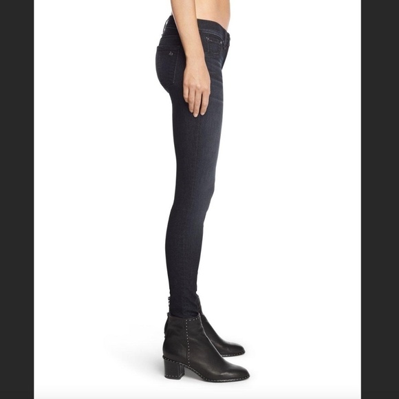 RAG & BONE Mid-Rise Skinny Black Rae Dark Wash Cotton Blend Jeans Size 25 - Picture 3 of 11